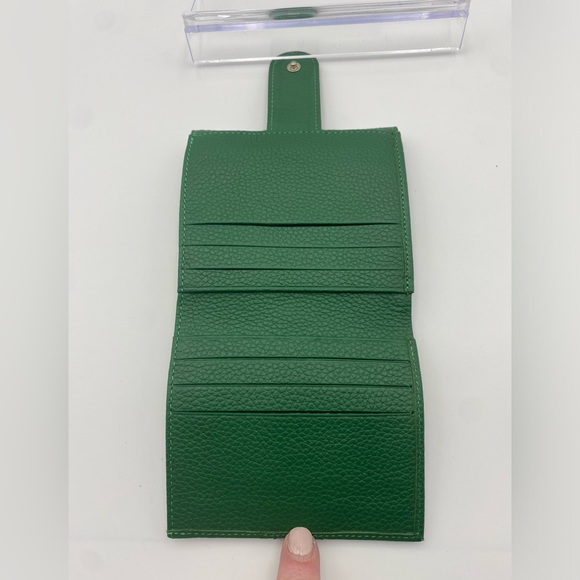 Longchamps Kelly Green Small Bifold Snap Wallet NWOT - Picture 5 of 10